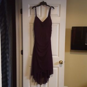Dark purple dress.